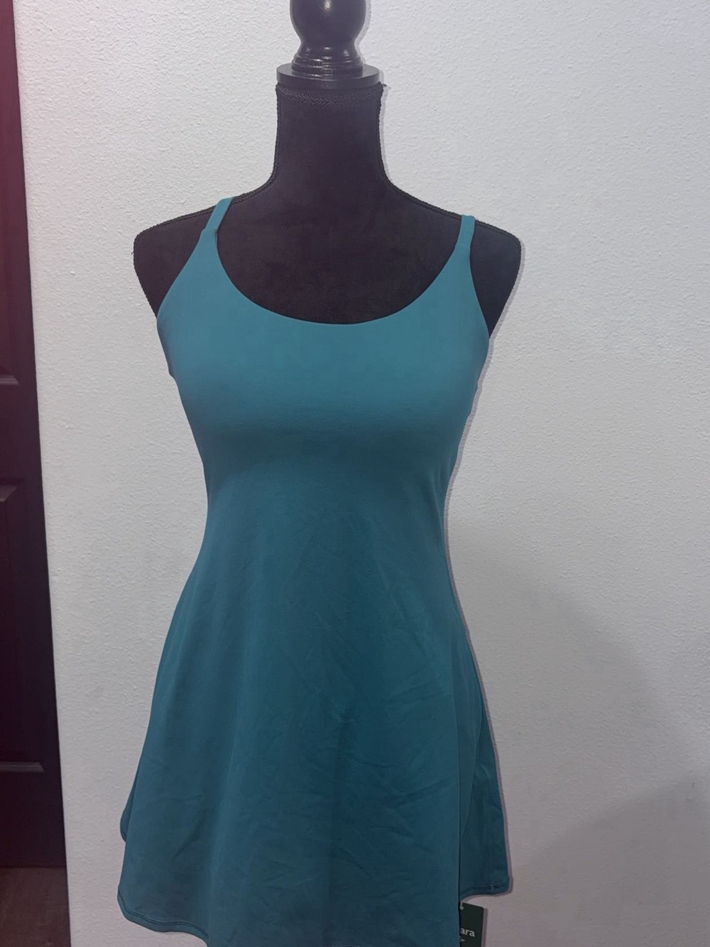 HALARA Teal Scoop Neck Camisole Dress
